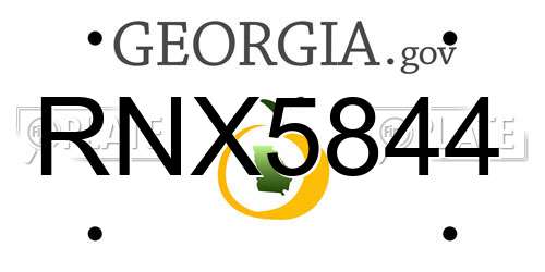 RNX5844 Georgia License Plate