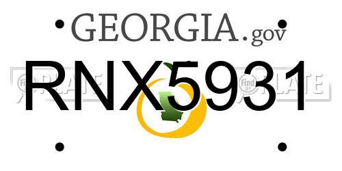 RNX5931 Georgia License Plate