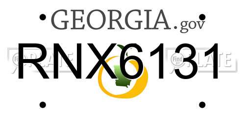 RNX6131 Georgia License Plate