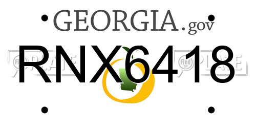 RNX6418 Georgia License Plate