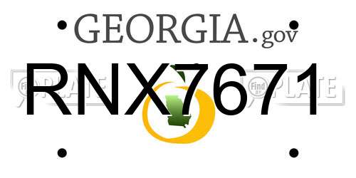 RNX7671 Georgia License Plate