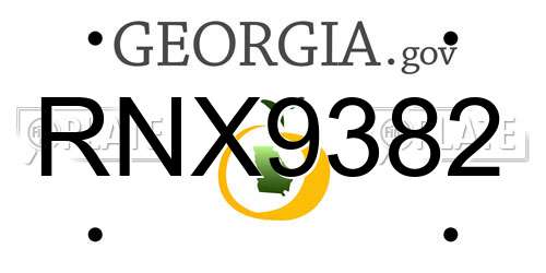 RNX9382 Georgia License Plate