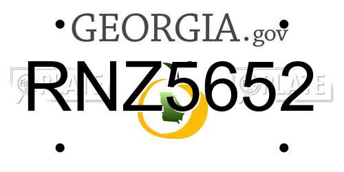 RNZ5652 Georgia License Plate