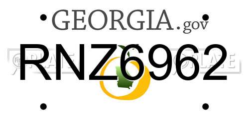 RNZ6962 Georgia License Plate