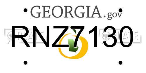 RNZ7130 Georgia License Plate