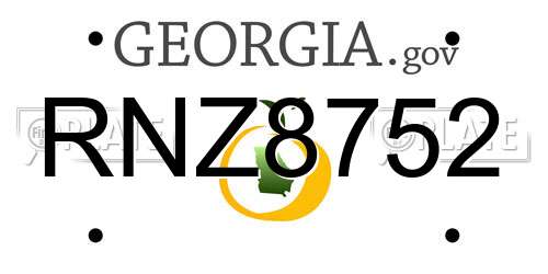 RNZ8752 Georgia License Plate