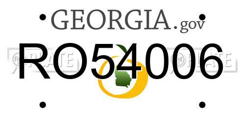 RO54006 Georgia License Plate