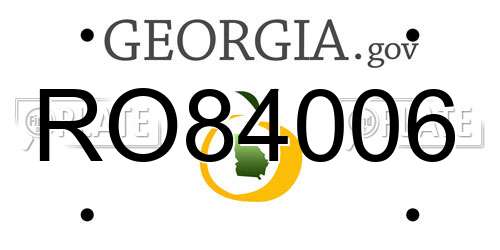 RO84006 Georgia License Plate