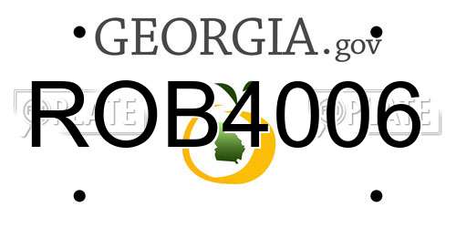 ROB4006 Georgia License Plate
