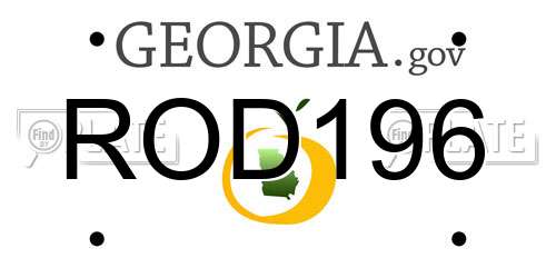 ROD196 Georgia License Plate