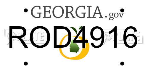 ROD4916 Georgia License Plate