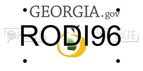 RODI96 Georgia License Plate