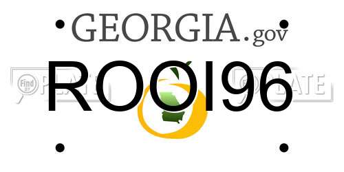 ROOI96 Georgia License Plate