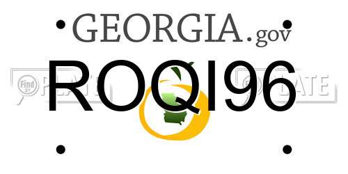 ROQI96 Georgia License Plate