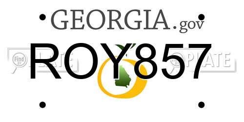 ROY857 Georgia License Plate