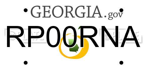 RP00RNA Georgia License Plate