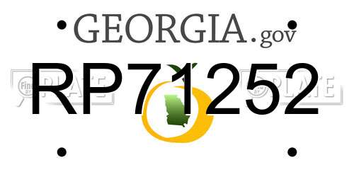 RP71252 Georgia License Plate