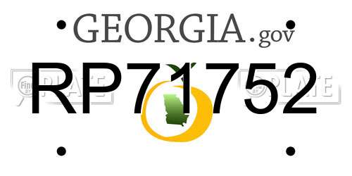 RP71752 Georgia License Plate