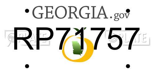 RP71757 Georgia License Plate