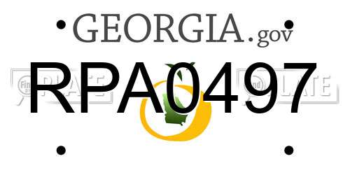 RPA0497 Georgia License Plate