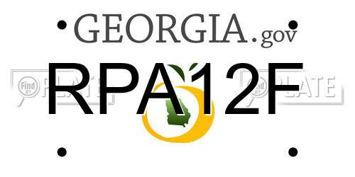 RPA12F Georgia License Plate