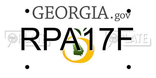 RPA17F Georgia License Plate