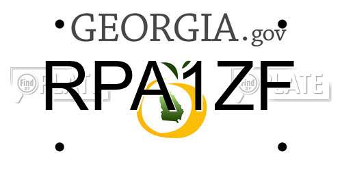 RPA1ZF Georgia License Plate