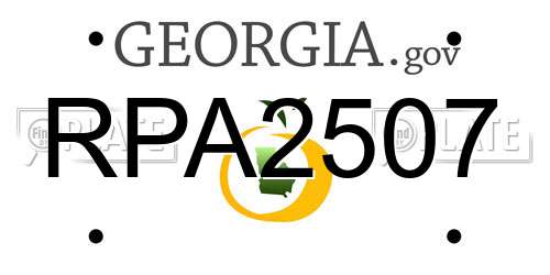 RPA2507 Georgia License Plate