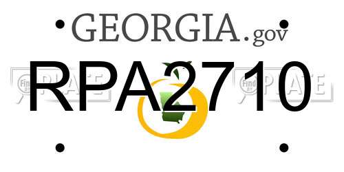 RPA2710 Georgia License Plate