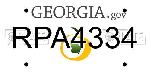 RPA4334 Georgia License Plate