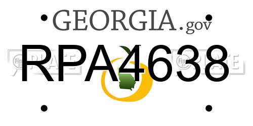 RPA4638 Georgia License Plate