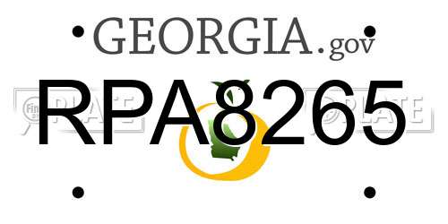 RPA8265 Georgia License Plate