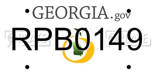 RPB0149 Georgia License Plate
