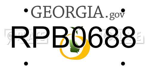 RPB0688 Georgia License Plate