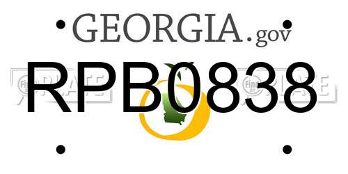 RPB0838 Georgia License Plate