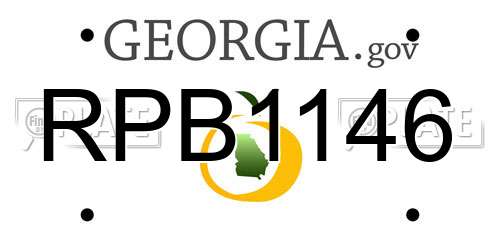 RPB1146 Georgia License Plate