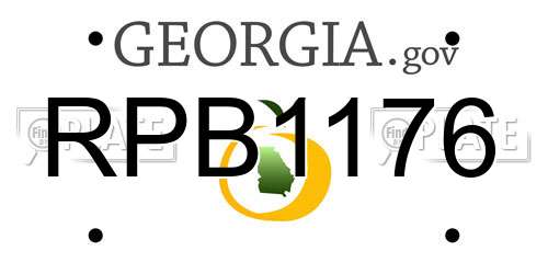 RPB1176 Georgia License Plate
