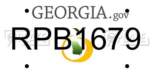 RPB1679 Georgia License Plate