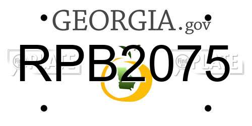RPB2075 Georgia License Plate