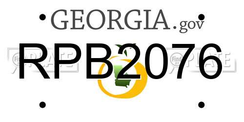 RPB2076 Georgia License Plate