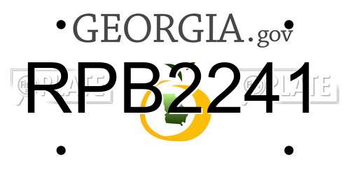 RPB2241 Georgia License Plate