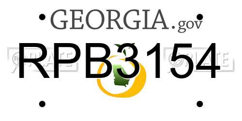 RPB3154 Georgia License Plate