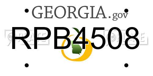 RPB4508 Georgia License Plate