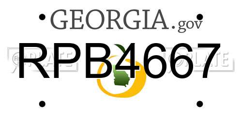 RPB4667 Georgia License Plate