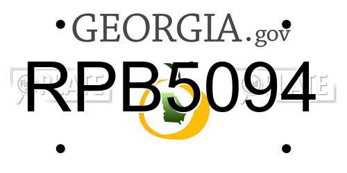 RPB5094 Georgia License Plate