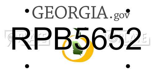 RPB5652 Georgia License Plate