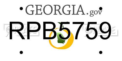 RPB5759 Georgia License Plate
