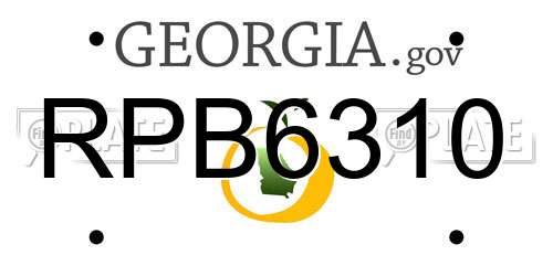 RPB6310 Georgia License Plate