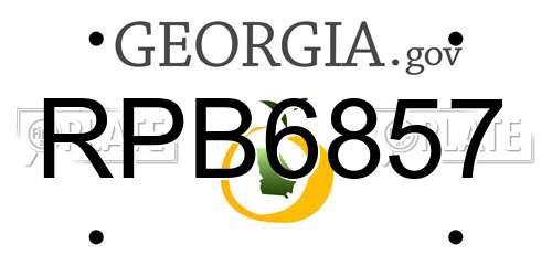 RPB6857 Georgia License Plate