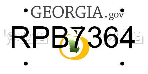 RPB7364 Georgia License Plate